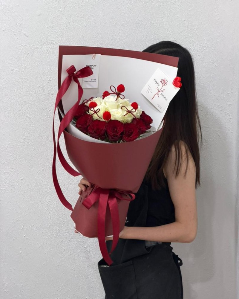 花束蛋糕 Rose Bouquet Cake (fresh flower)