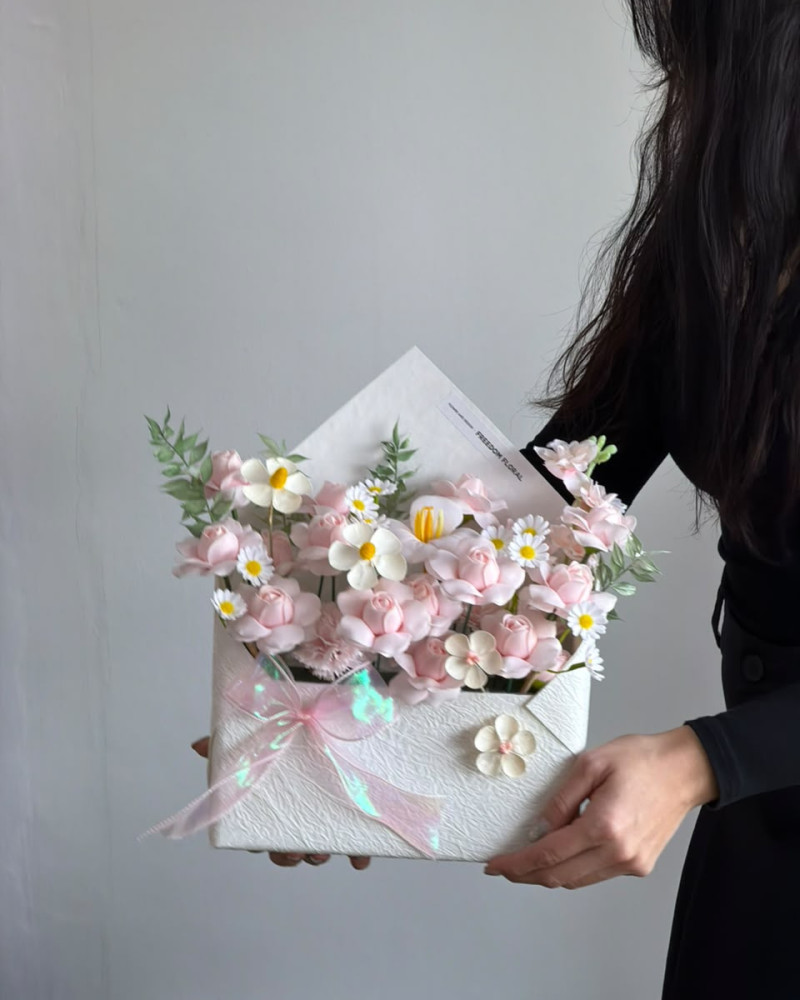 粉色花信 · Blush Letter （soap flower）